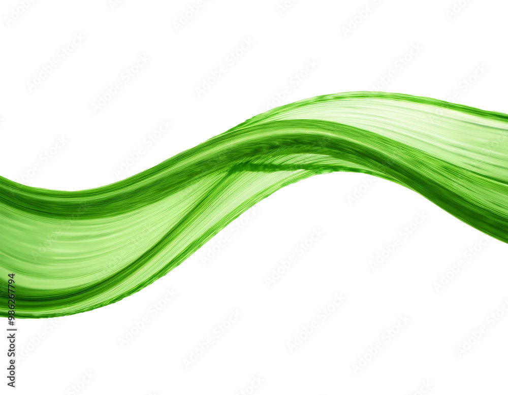 grüne Welle, isoliert auf weißen Hintergrund, Freisteller grüne Welle, isoliert auf weißen Hintergrund, Freisteller