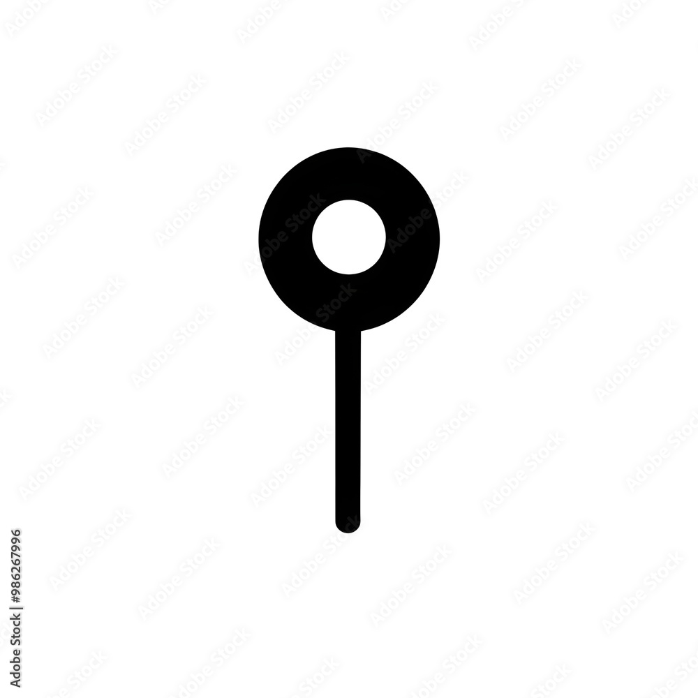 Simple Black Location Pin Icon with Circle Pointer on a Transparent Background Simple Black Location Pin Icon with Circle Pointer on a Transparent Background