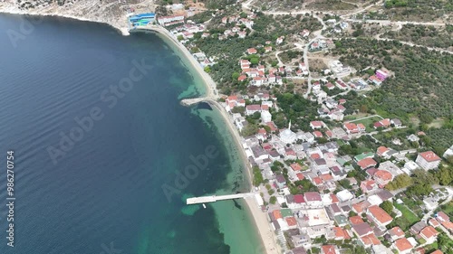 Aerial view of Marmara island Cinarli , Turkey. Marmara island view from sea in Turkey. photo