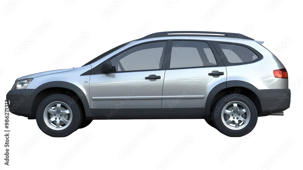 Silver SUV Vehicle Isolated on a Transparent Background PNG Silver SUV Vehicle Isolated on a Transparent Background PNG