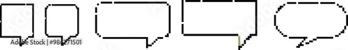 Empty speech bubble pixel art set. vector eps10