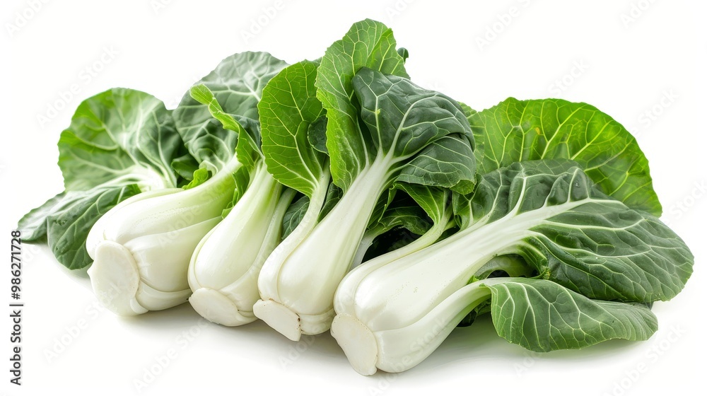 Bok choy, Chinese cabbage on white background Bok choy, Chinese cabbage on white background