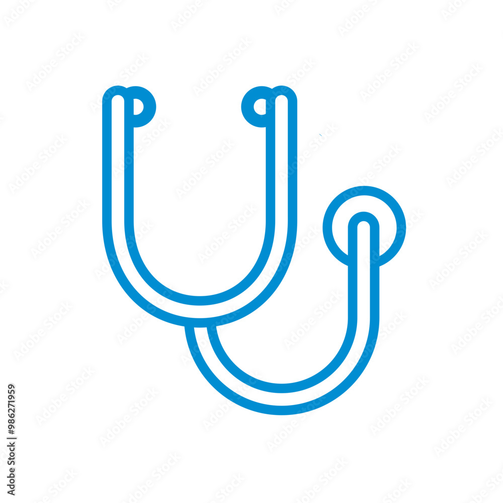 Blue vector icon. Medical Stethoscope Blue vector icon. Medical Stethoscope