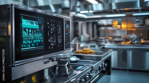 Modern Black Coffee Machine in a Stylish Kitchen with Cup - Sleek Home Appliance Closeup