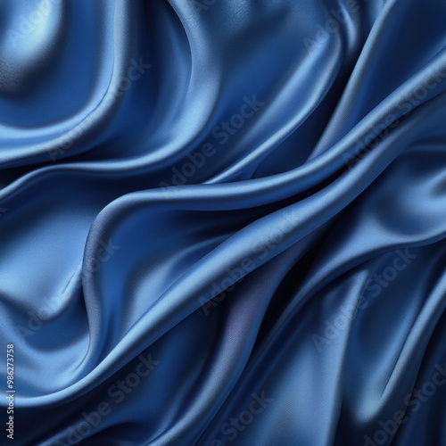 Blue satin cloth texture. Luxury background.