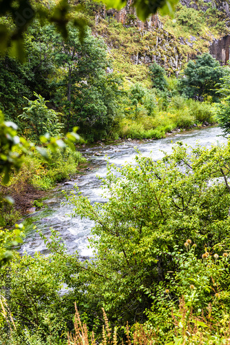 view of Arpa riverside near Jermuk waterfall photo