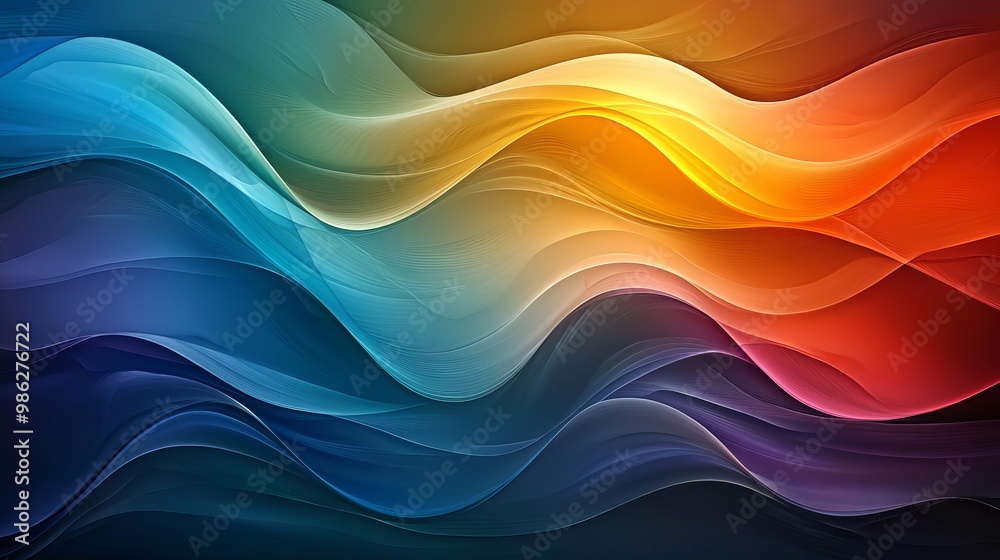 Abstract background with colorful waves and curves