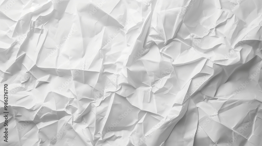 Fototapeta premium White crumpled paper texture background