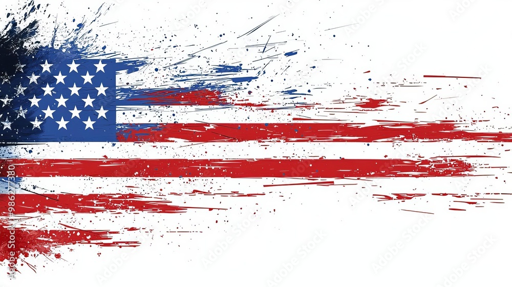 An American flag background with a white gradient in the center An American flag background with a white gradient in the center