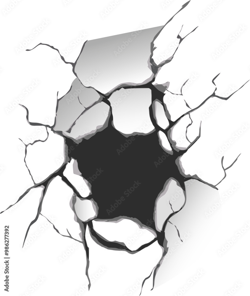 Broken concrete wall or ground Broken concrete wall or ground