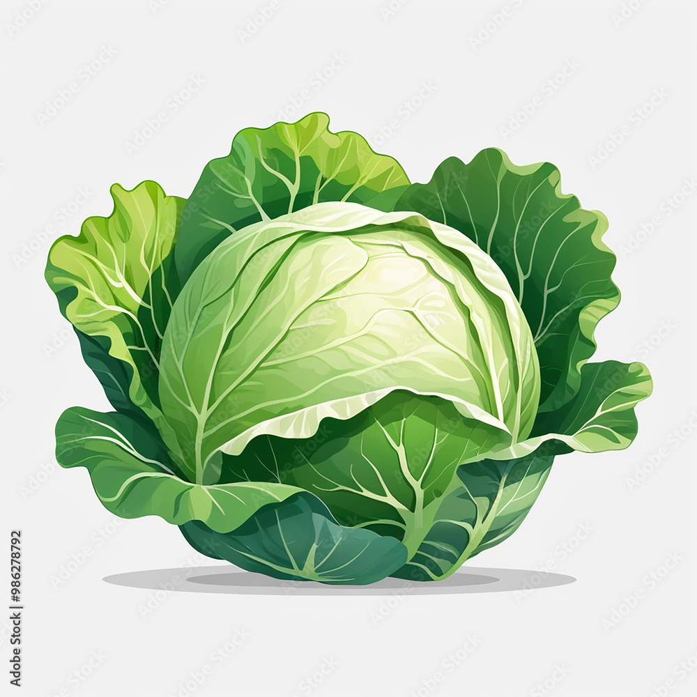 Fototapeta premium Cabbage food white backgrouund
