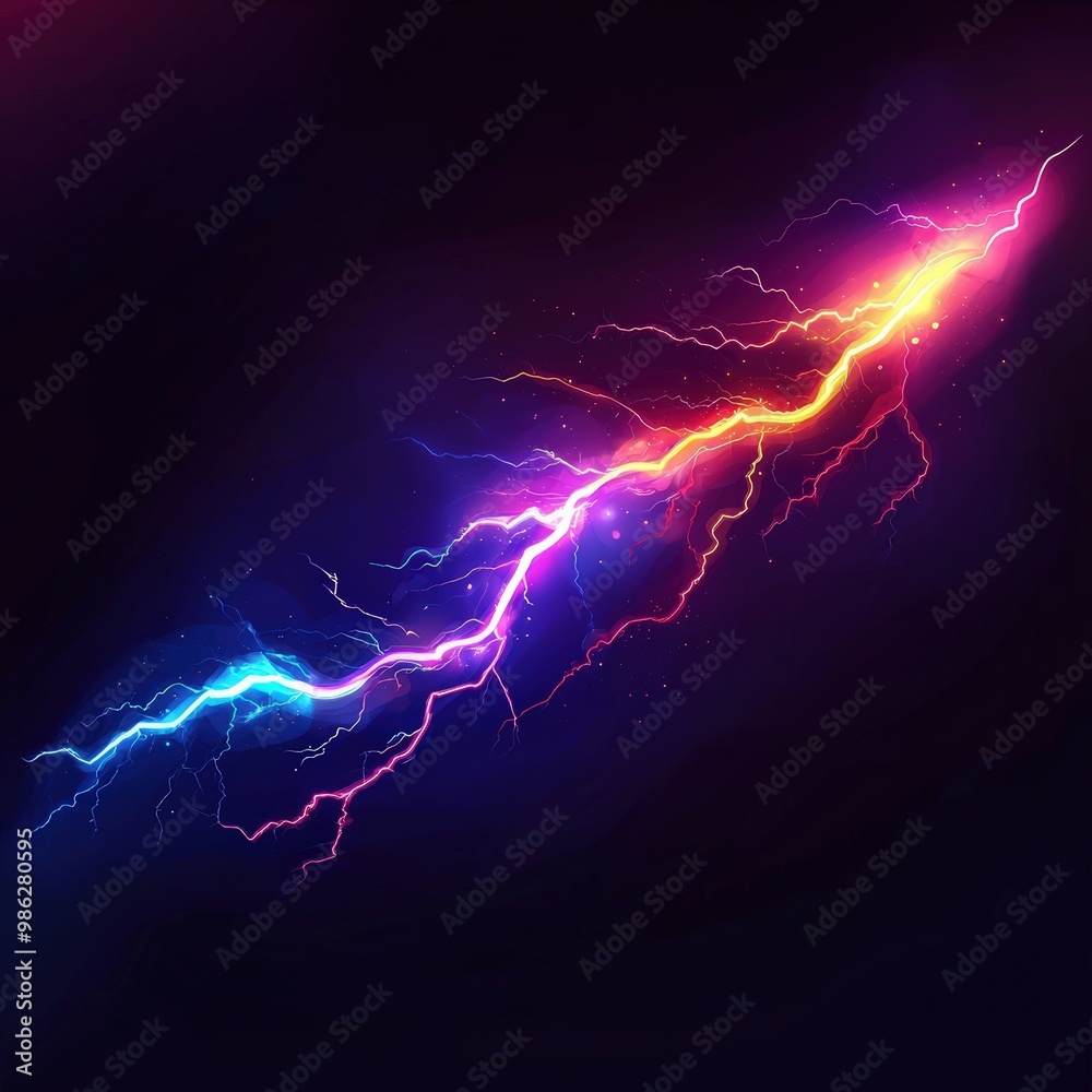 Dual-colored lightning strike Dual-colored lightning strike