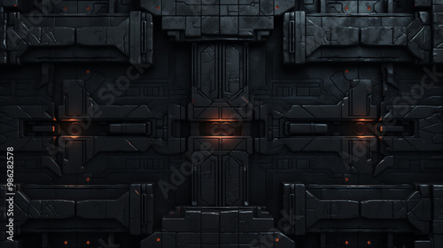 black sci fi wall background texture