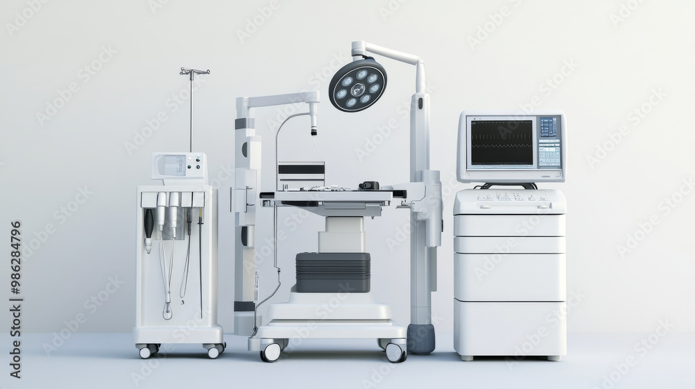 Isolated medical equipment on a white background, sharp and detailed, clean and clinical, professional lighting Isolated medical equipment on a white background, sharp and detailed, clean and clinical, professional lighting