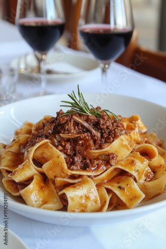 Pappardelle al Cinghiale: Wide pasta served with a wild boar ragu.