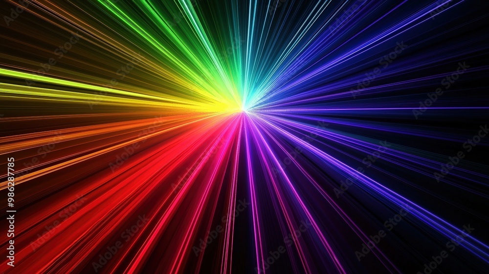 Obraz premium Abstract rainbow light burst