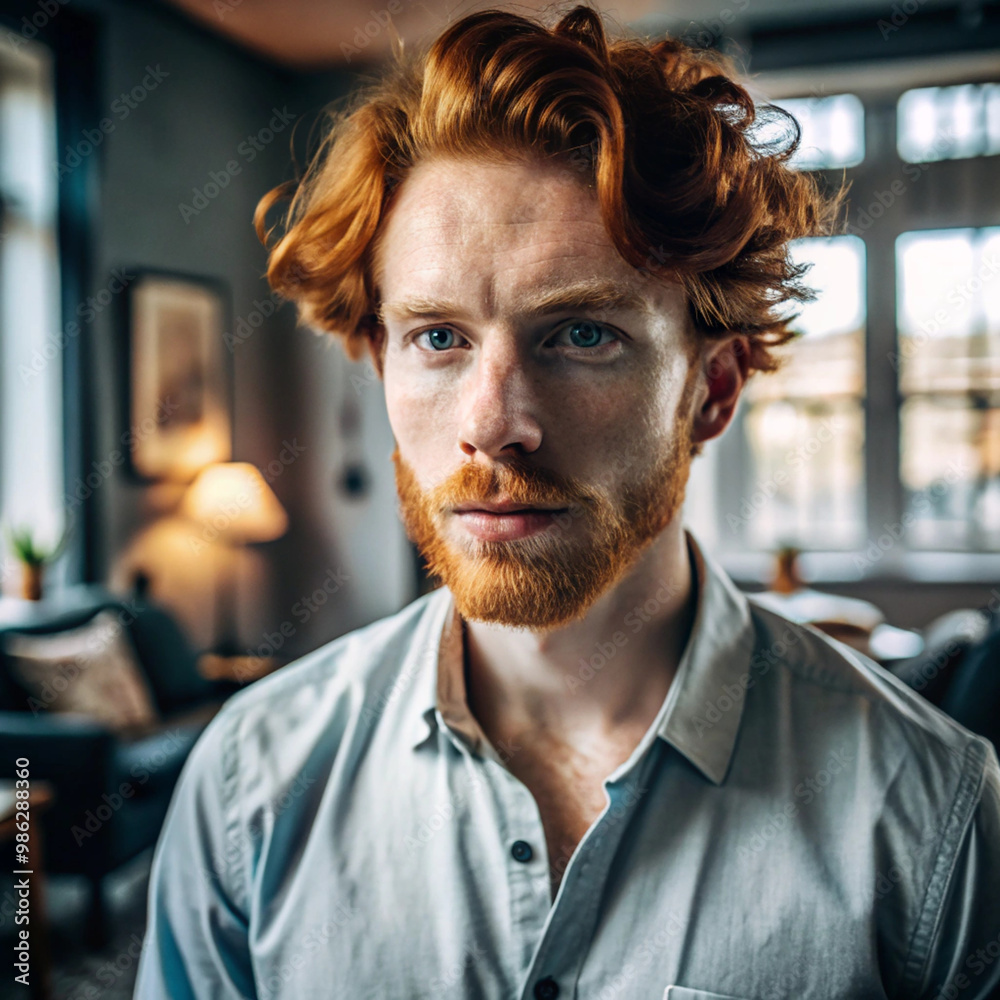 Portrait of man with freckles and beauty marks generative ai Portrait of man with freckles and beauty marks generative ai