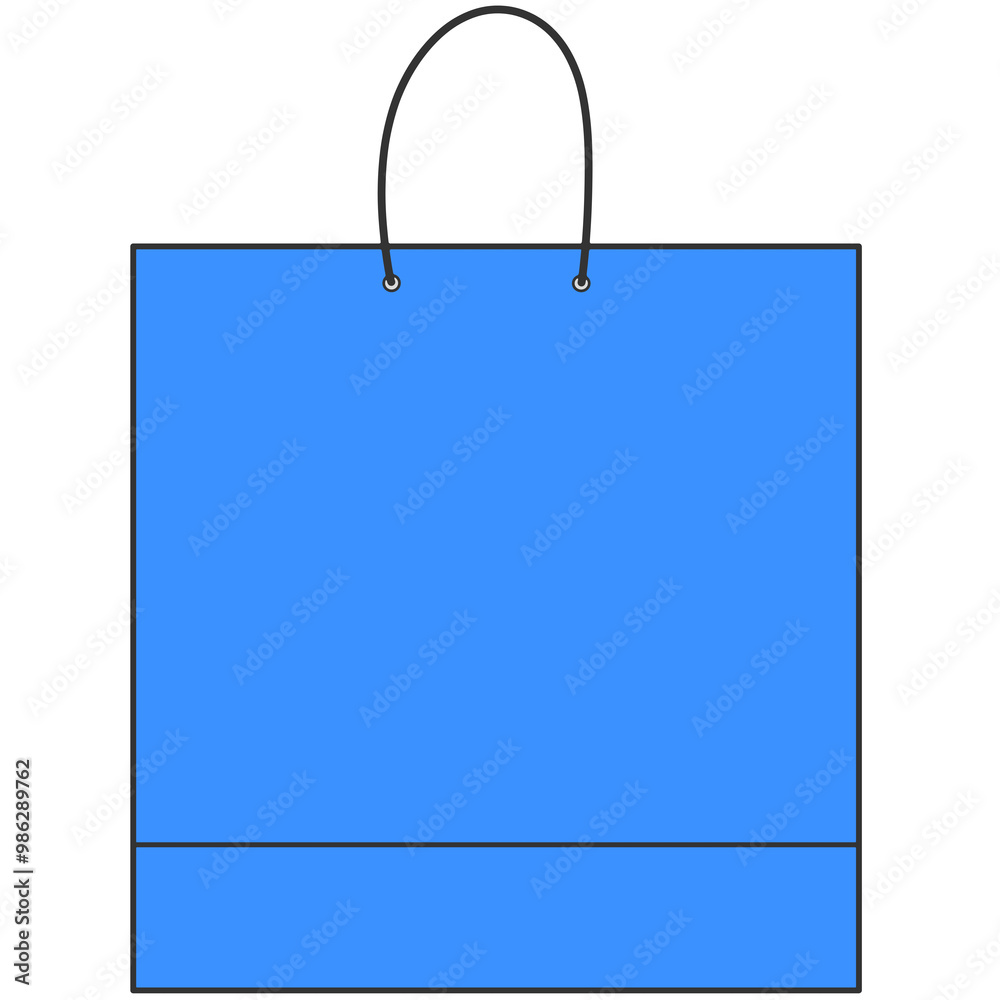 basic blue shopping bag cartoon illustration basic blue shopping bag cartoon illustration