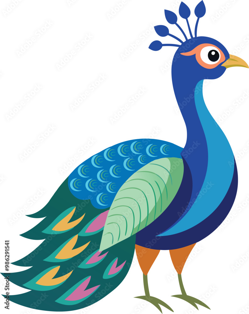 A beautiful Peacock vector art illustration solid and smooth color, colorful peacock graphic clip art design on a white background. A beautiful Peacock vector art illustration solid and smooth color, colorful peacock graphic clip art design on a white background.