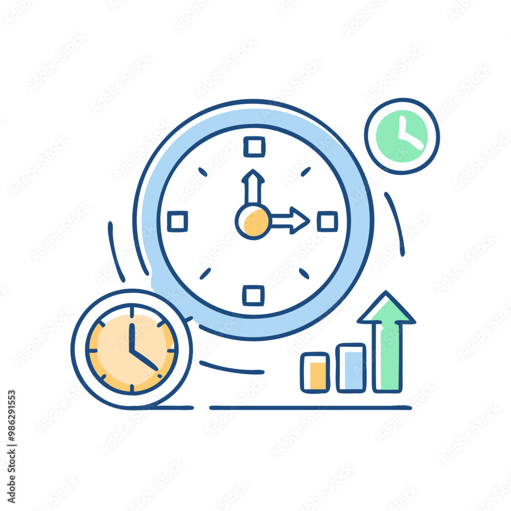 Clock icon, symbol of time and planning, minimalist style Clock icon, symbol of time and planning, minimalist style