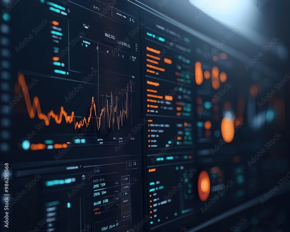 Digital project management board with budget performance graphs, budget tracking, performance monitoring Digital project management board with budget performance graphs, budget tracking, performance monitoring