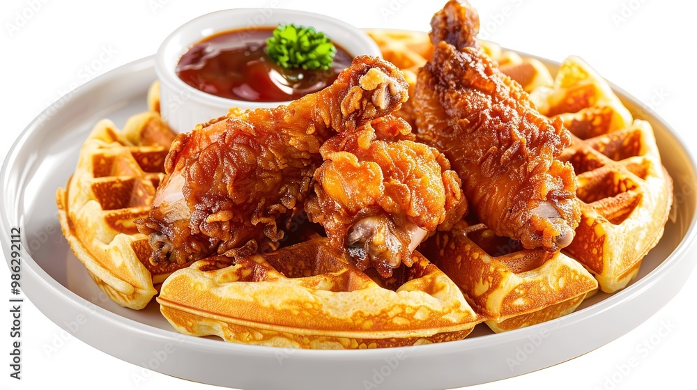 Chicken and waffles transparent background isolated Chicken and waffles transparent background isolated