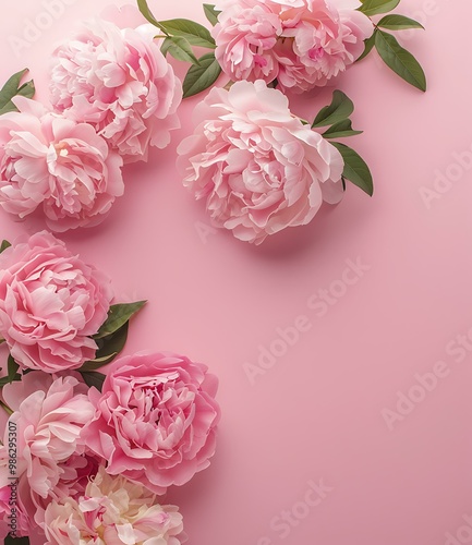 Wallpaper Mural Pink Peony Flowers on a Pink Background Torontodigital.ca