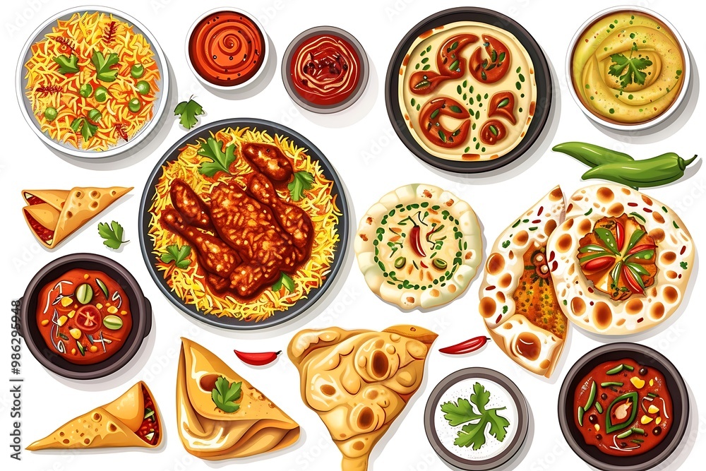 Set of different pizzas isolated on white background. Set of different pizzas isolated on white background.