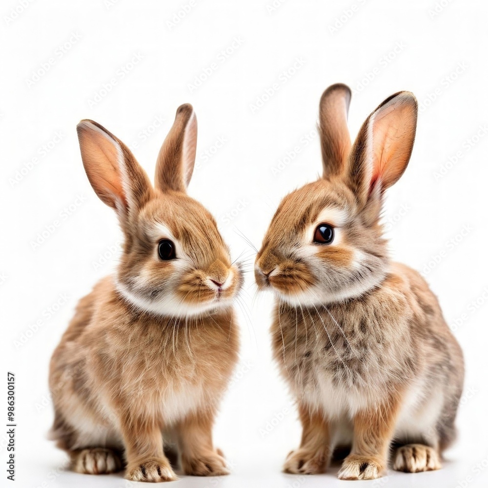 Extremely fluffy and cute rabbits with long floppy ears. Generated by AI. Extremely fluffy and cute rabbits with long floppy ears. Generated by AI.