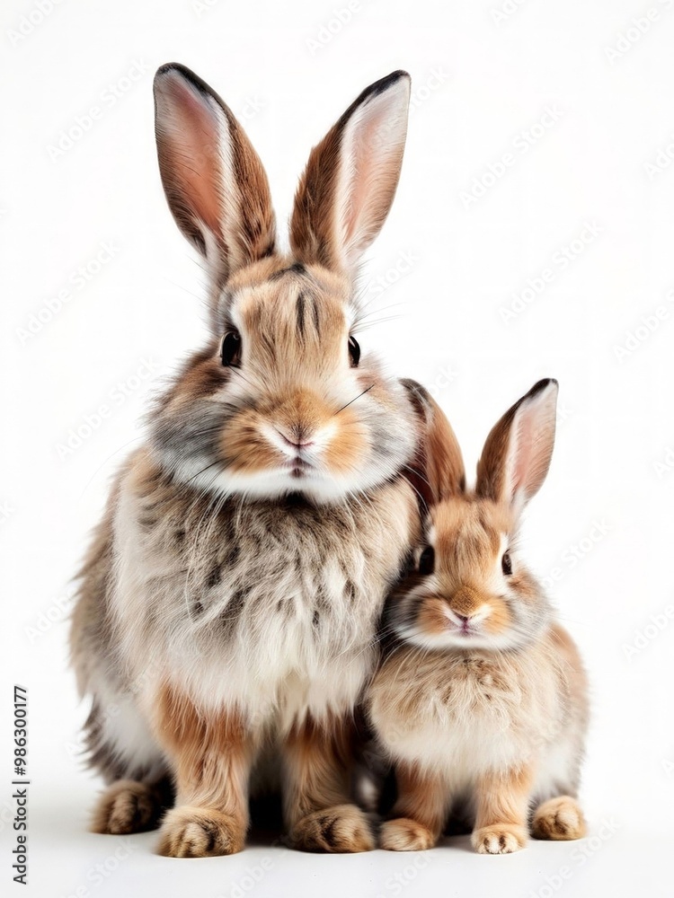 Extremely fluffy and cute rabbits with long floppy ears. Generated by AI. Extremely fluffy and cute rabbits with long floppy ears. Generated by AI.