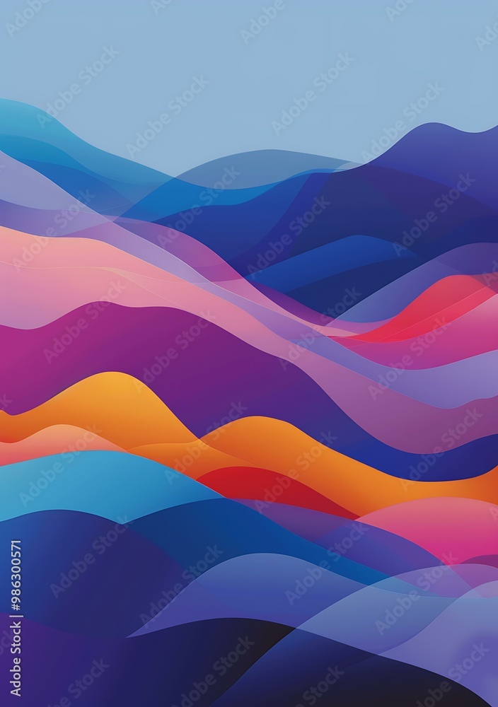 Abstract Colorful Mountains Wallpaper
