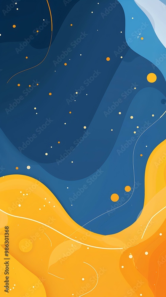 Abstract Yellow and Blue Colors with Waves and Lines Abstract Yellow and Blue Colors with Waves and Lines