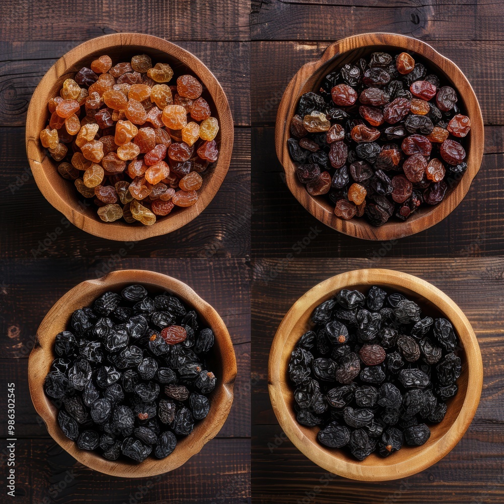 Raisin grain in bowl closeup view Raisin grain in bowl closeup view