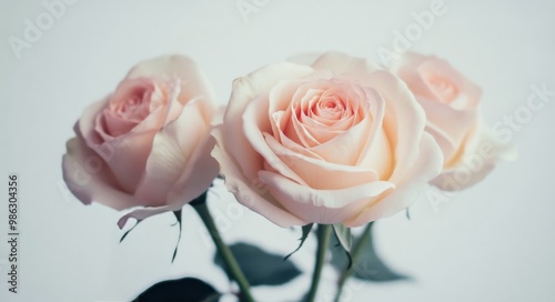 Soft pink roses arranged elegantly with delicate petals on a subtle background