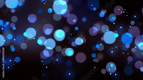 冬の夜に舞う輝きとボケ効果がクリスマスを彩る幻想的な背景動画。生成AI