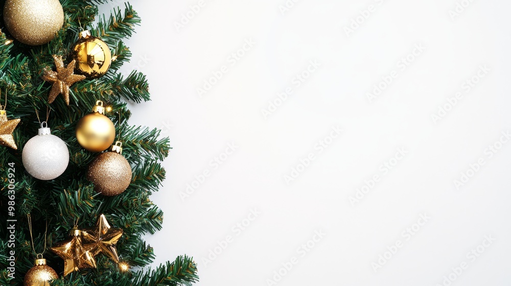 Fototapeta premium Merry Christmas and Happy New Year Holiday background. Xmas banner and web poster. Festive Greeting card