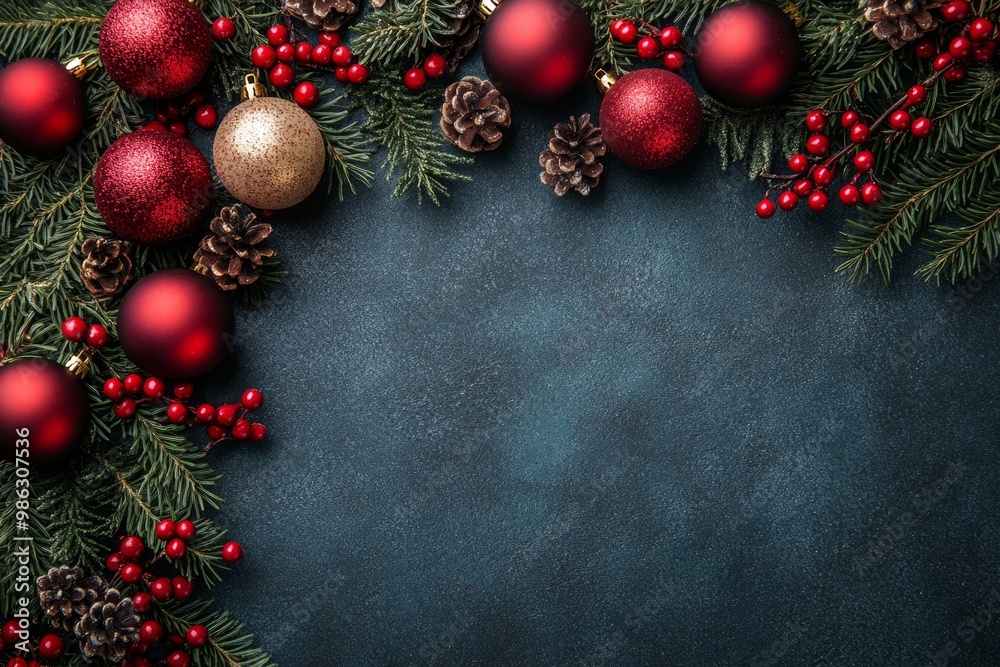 Merry Christmas and Happy New Year Holiday background. Xmas banner and web poster. Festive Greeting card