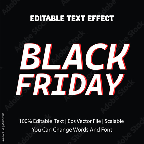 Wallpaper Mural "Minimalist Black Friday Editable Text Effect" Torontodigital.ca