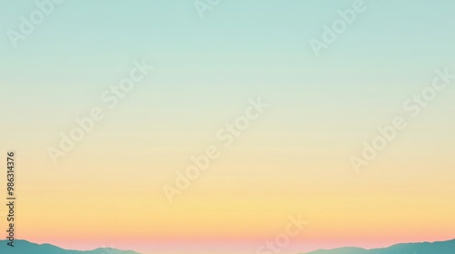Clear sky with a gradient from light blue to warm yellow at the horizon