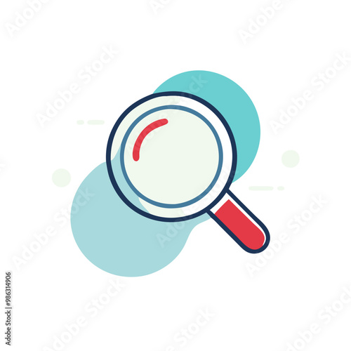A magnifying glass is shown with a blue background. Concept of curiosity and exploration, as the magnifying glass is often used to examine small details and uncover hidden information