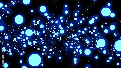 クリスマスの夜に円形の粒子が輝きを放つ幻想的なデコレーション動画。生成AI