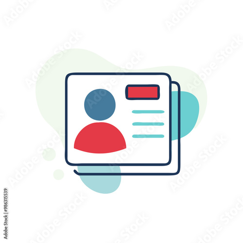 A person's photo is on a white background. The photo is of a man with a red shirt