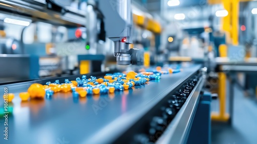 Wallpaper Mural Close-up of plastic waste being transformed into reusable raw materials in a high-tech manufacturing line Torontodigital.ca