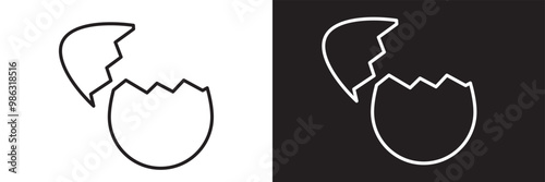 broken eggs icon  abstract symbol