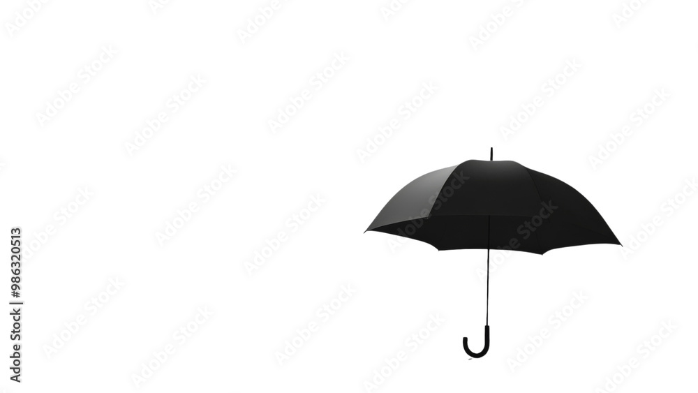 Umbrella isolated on white, minimalist and clean