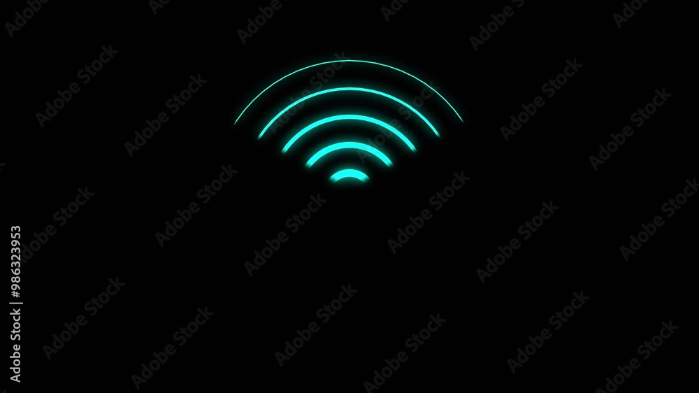 4K Radio waves animation. radio wave icon seamless background animation