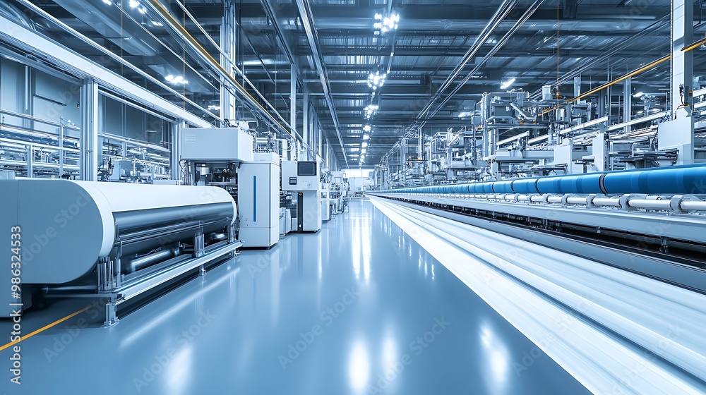 Industrial Factory Interior: A View of Modern Manufacturing Processes Industrial Factory Interior: A View of Modern Manufacturing Processes