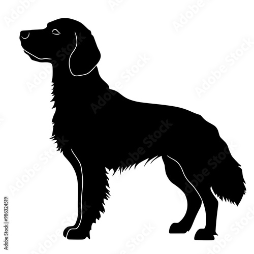 vector silhouette of a Brittany Spaniel