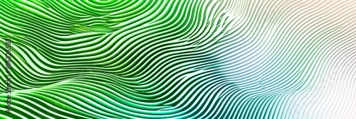 Abstract green and white wavy lines.