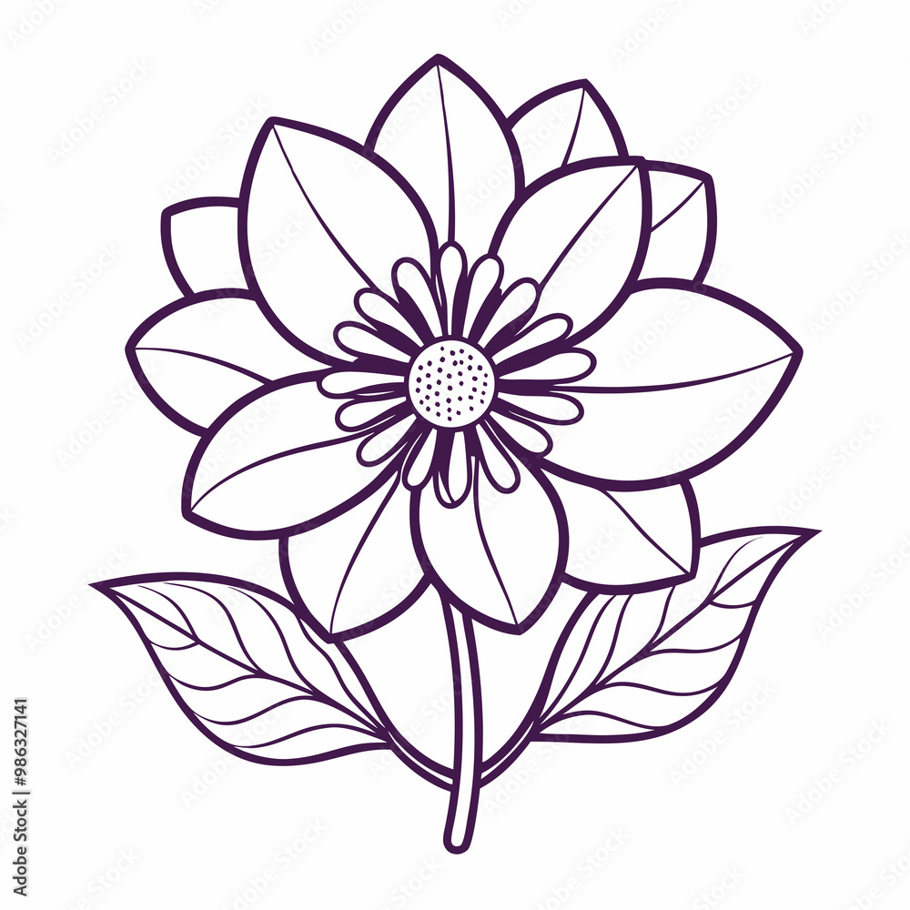 Line art of a anemone flower. Vector illustration
Line art of a anemone flower. Vector illustration